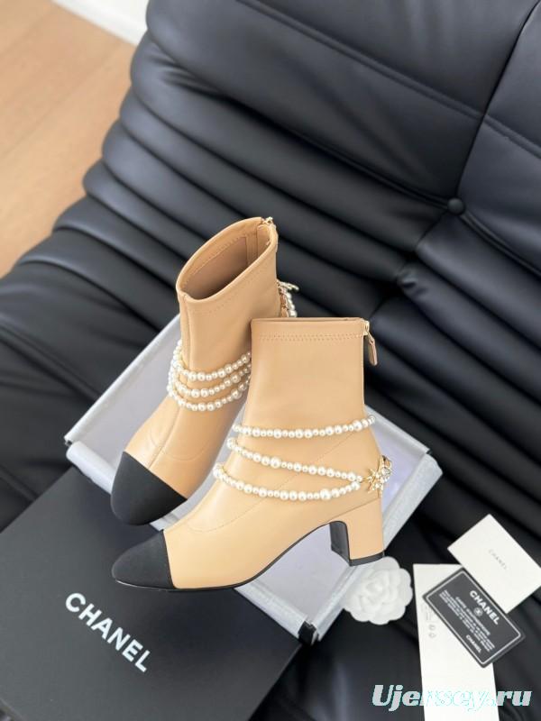 Chanel Pearl Collection Mary Jane Short Boots - LY00360
