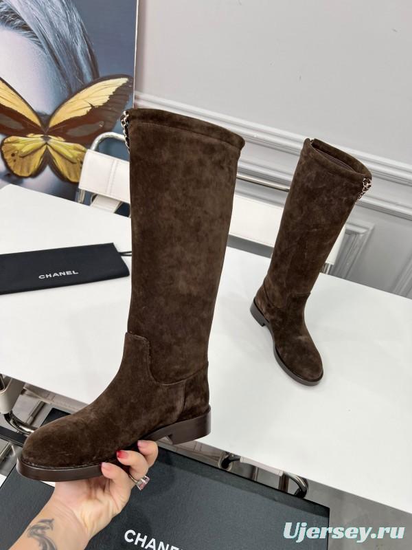 Chanel 2025/SS Quilted Leather Chain CC Four-Leaf Clover Flat Ankle Boots - LY00510