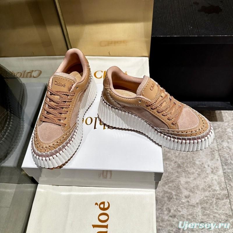 Chloe 2025/SS Hand-Stitched Mark Line Casual Shoes - LY00350