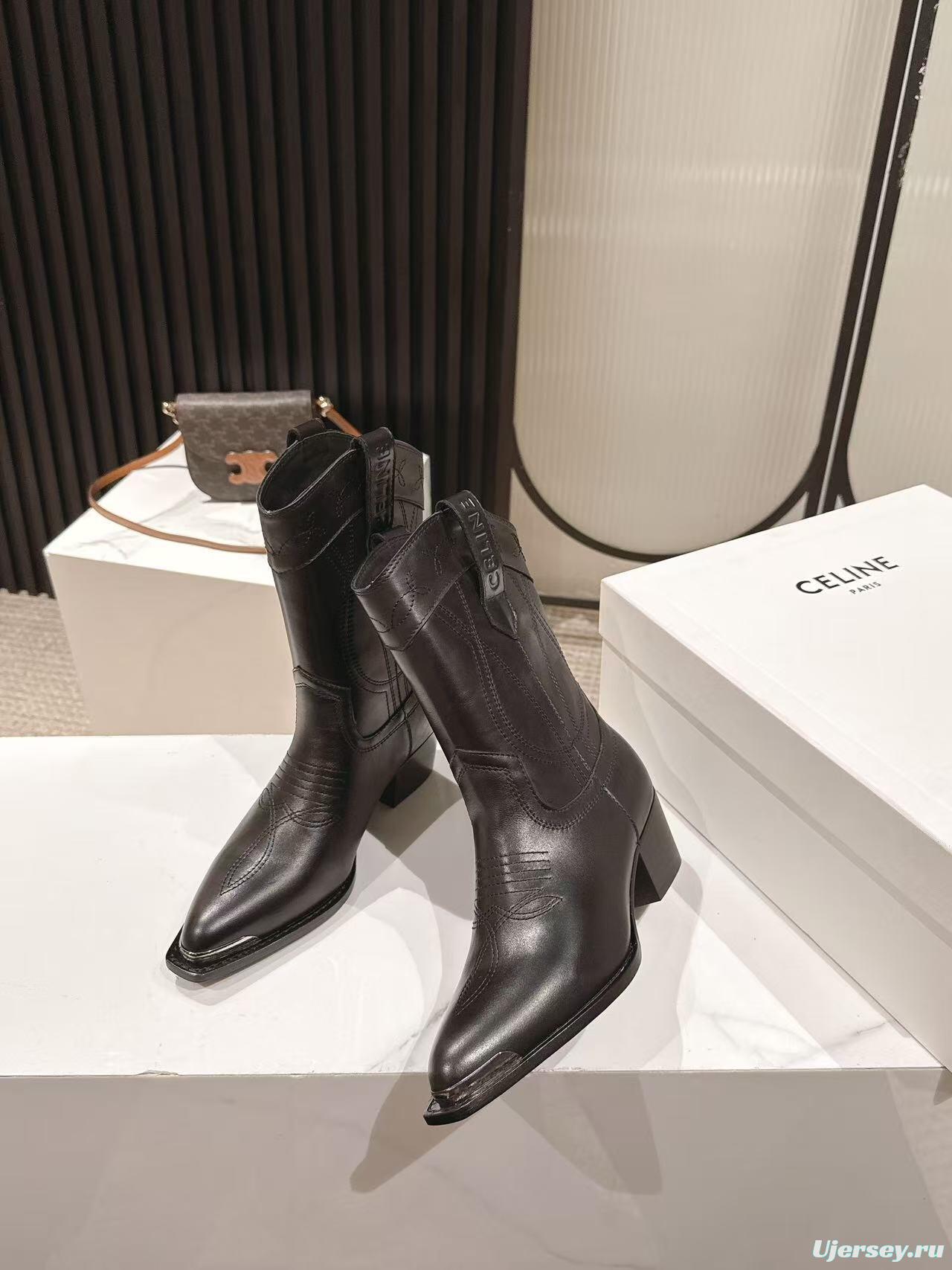 CELINE Fashion Boots Retro Style with Arch de Triomphe Logo - LY00440