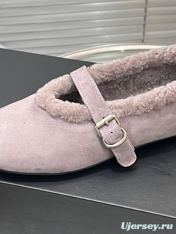 Alaia Fall/Winter 2025 Wool Mary Jane Ballet Flats - KFY00310