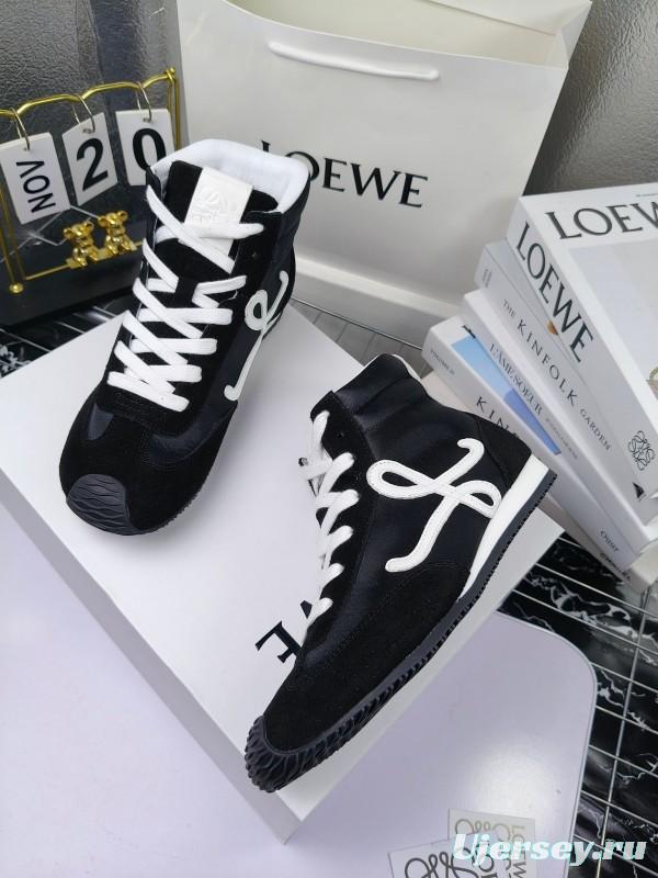 LOEWE High-Top German Training Sneakers Retro Fashion Casual White Shoes - LY00330