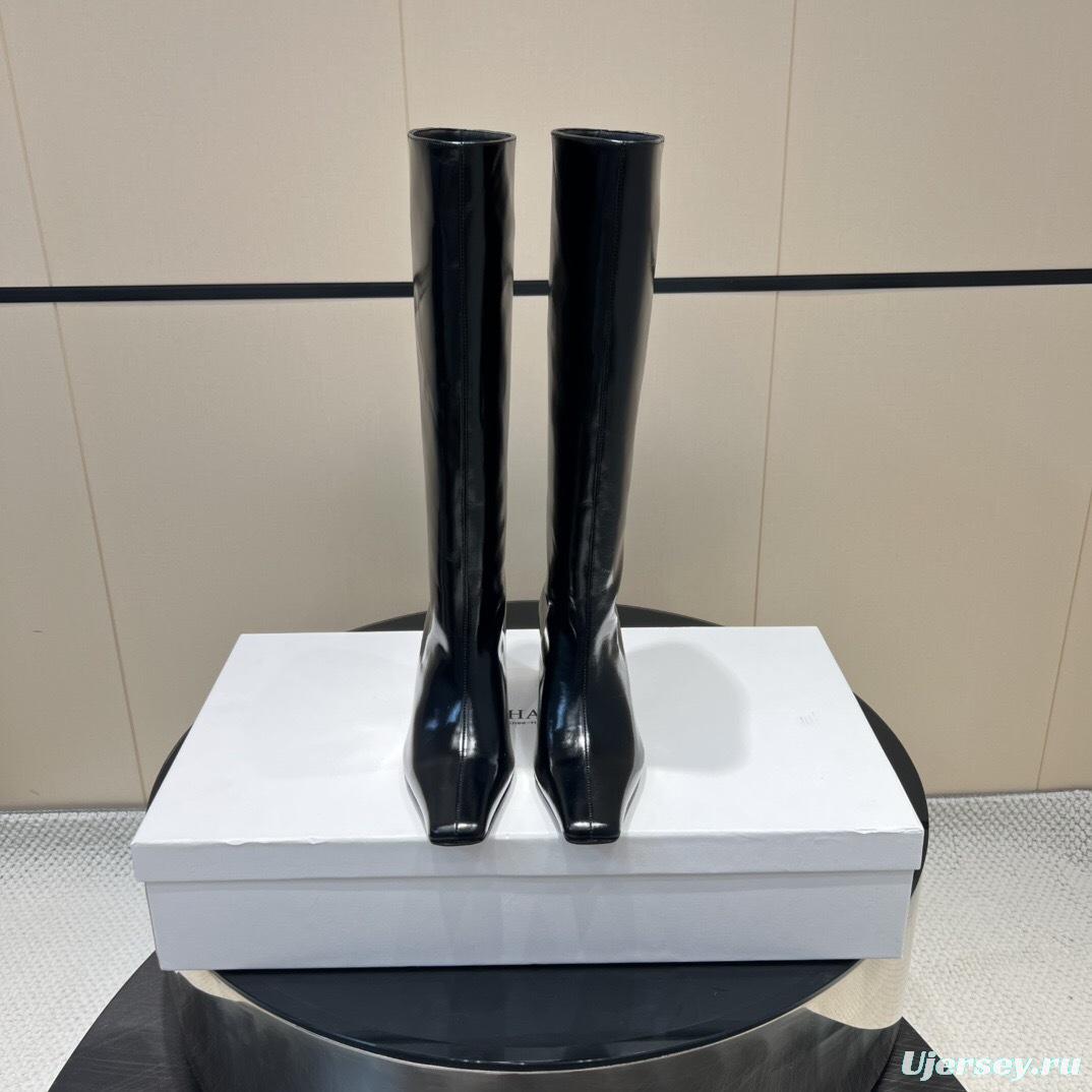 Khaite 2025 SS Square Toe Slip-On High Boots - KFY00490