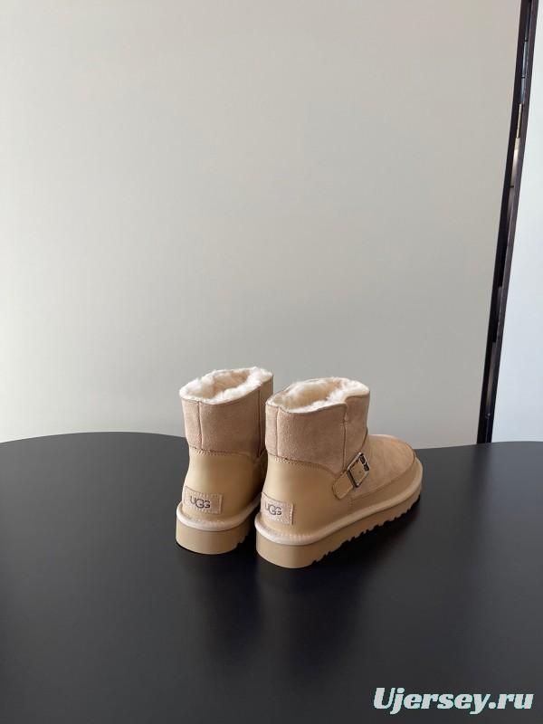 UGG 4512 Latest Buckle Flat Sole Premium Wool Anti-Slip Snow Boots - AS00290