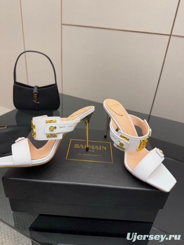 Balmain 2025 SS Metal Heel High Heel Sandals - KFY00320