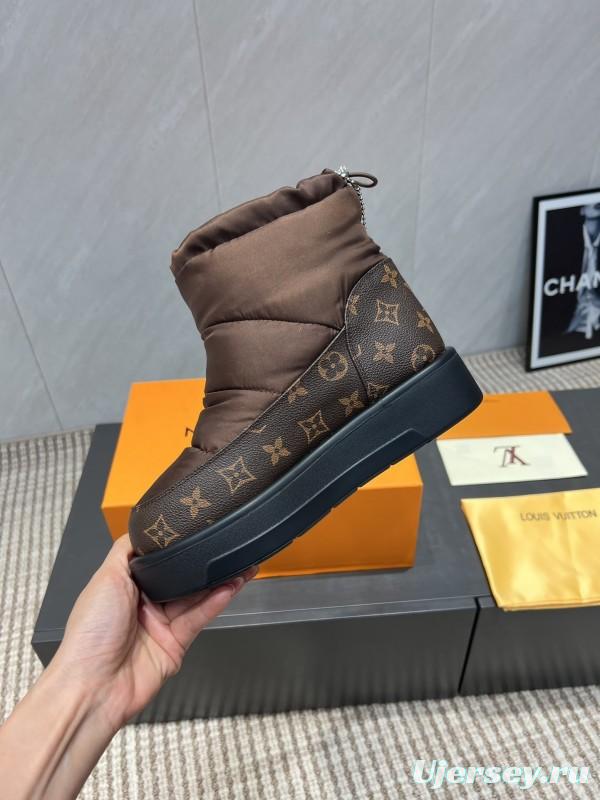 Louis Vuitton Winter Snow Boots Round Toe Thick Sole - KFY00310