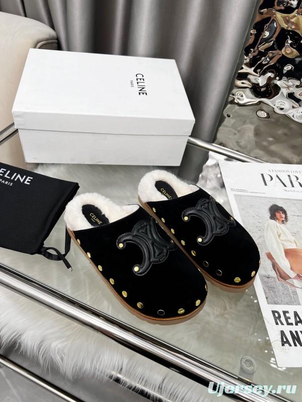 CELINE 2025 SS Studded Birkenstock Sandals - LY00270