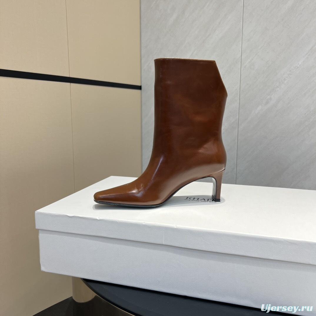 Khaite 2025/SS Square Toe Slip-On Ankle Boots - KFY00390