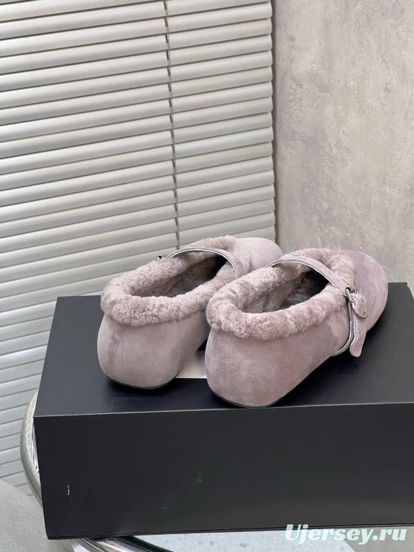 Alaia Fall/Winter 2025 Wool Mary Jane Ballet Flats - KFY00310