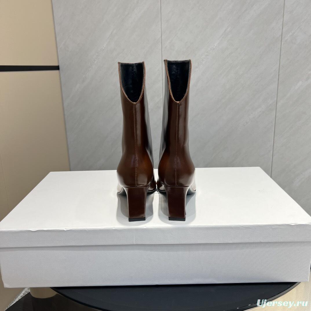 Khaite 2025/SS Square Toe Slip-On Ankle Boots - KFY00390