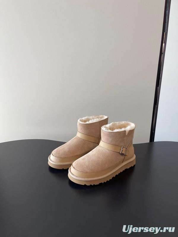 UGG 4512 Latest Buckle Flat Sole Premium Wool Anti-Slip Snow Boots - AS00290