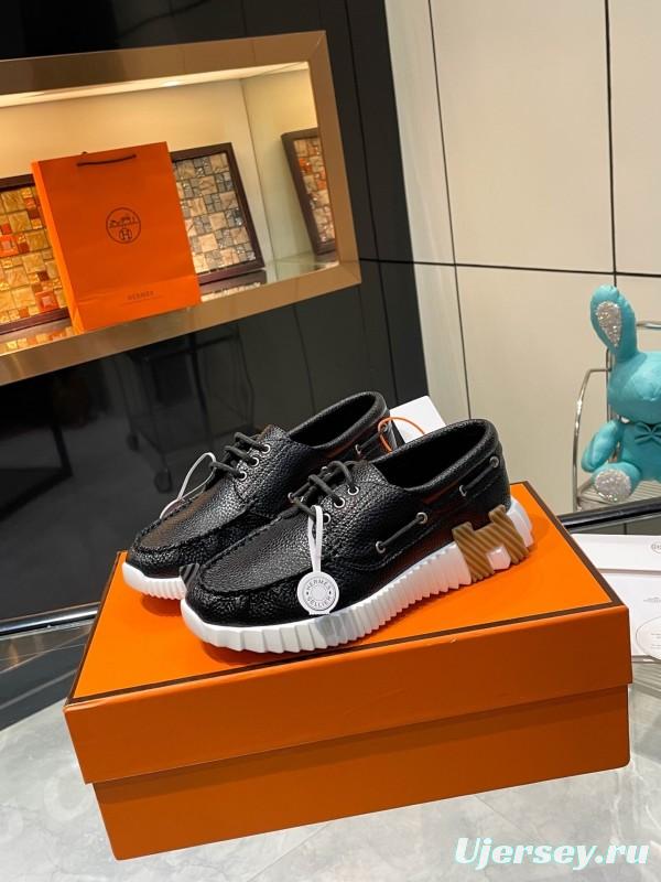 Hermès Classic Casual Sports Shoes with Exaggerated H Logo and Height Increase - LY00300