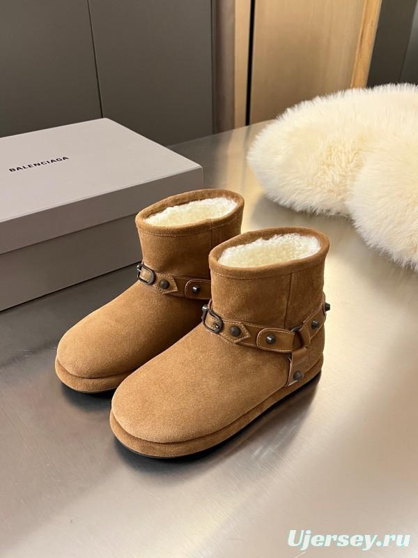 Balenciaga Fall Winter New Buckle Studded Snow Boots - LY00300