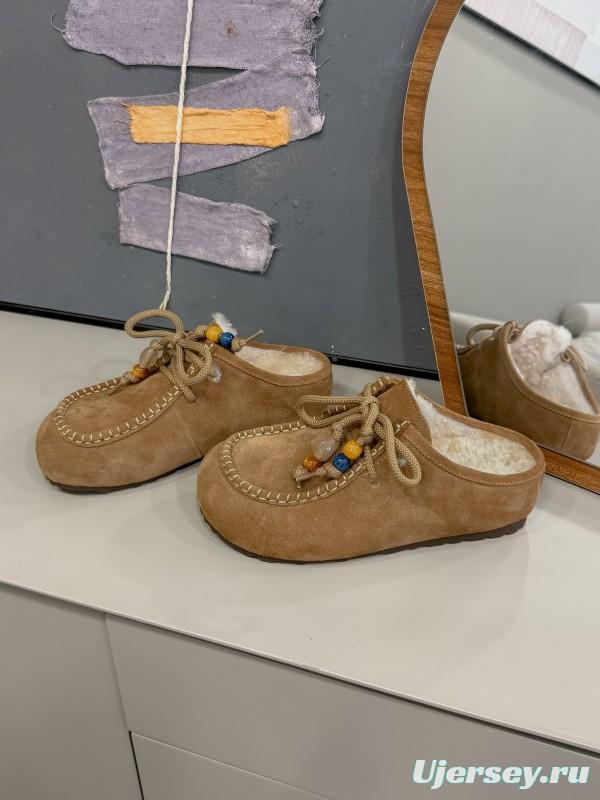 UGG 2025 Spring/Summer Collection Cozy Wool Slippers with Retro Buckle - KFY00240