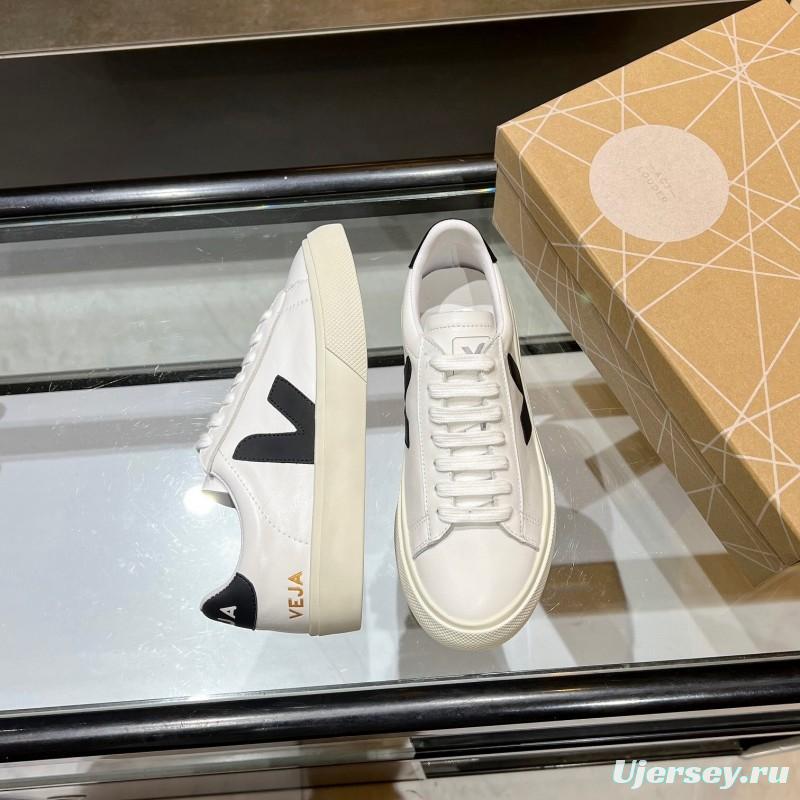 VEJA Classic White Sneakers V Logo Lace-Up Retro Flat Platform Casual Sports Shoes - LY00220/LY00230