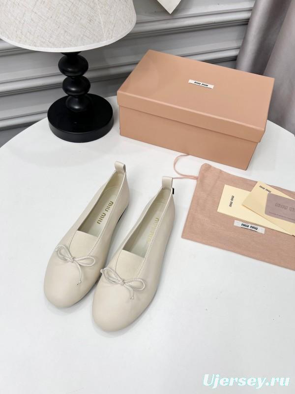 Miu Miu Ballet Flats Bow Mary Jane Shoes - LY00260