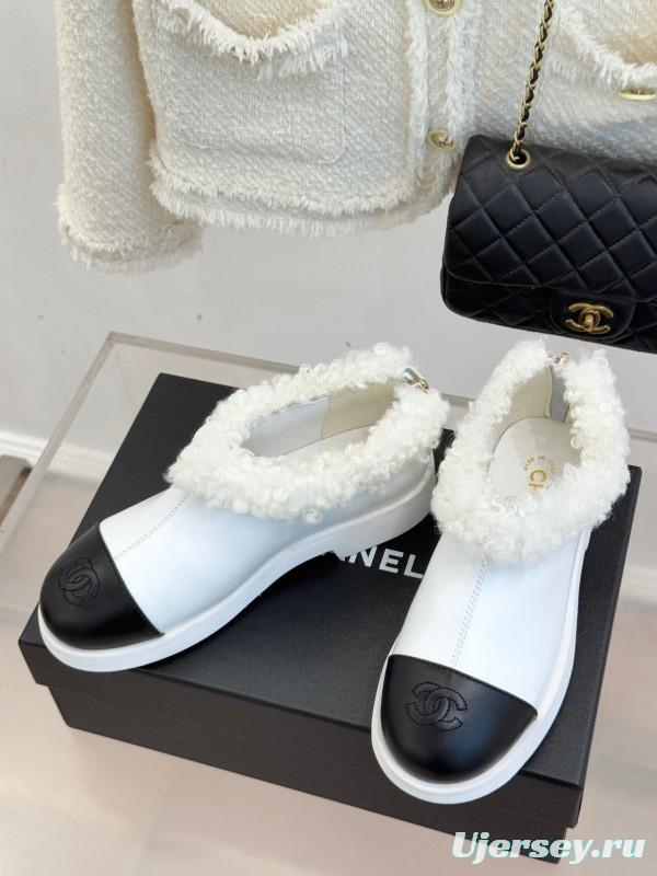 Chanel 25K Series Two-Tone CC Fur Snow Boots - KFY00270