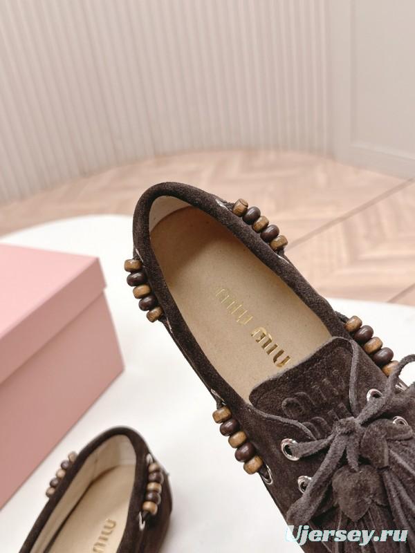 Miu Miu Fall/Winter 2025 Tassel Loafers Slip-On Shoes - LY00330