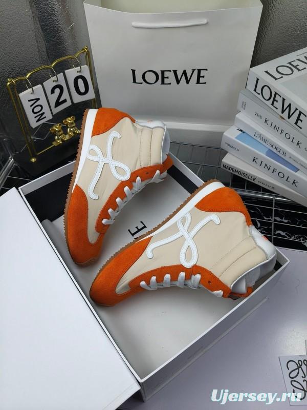 LOEWE High-Top German Training Sneakers Retro Fashion Casual White Shoes - LY00330