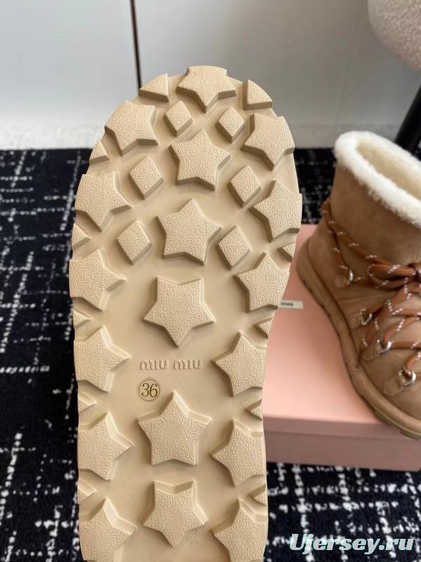 Miu Miu 2025 SS Lace-Up Snow Boots - AS00310