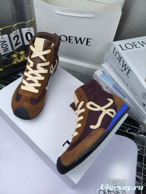 LOEWE High-Top German Training Sneakers Retro Fashion Casual White Shoes - LY00330