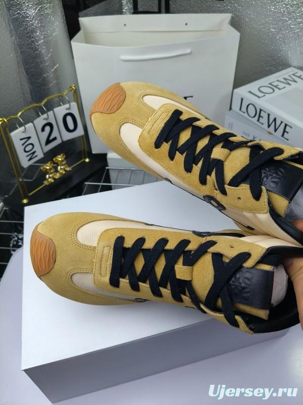 LOEWE High-Top German Training Sneakers Retro Fashion Casual White Shoes - LY00330