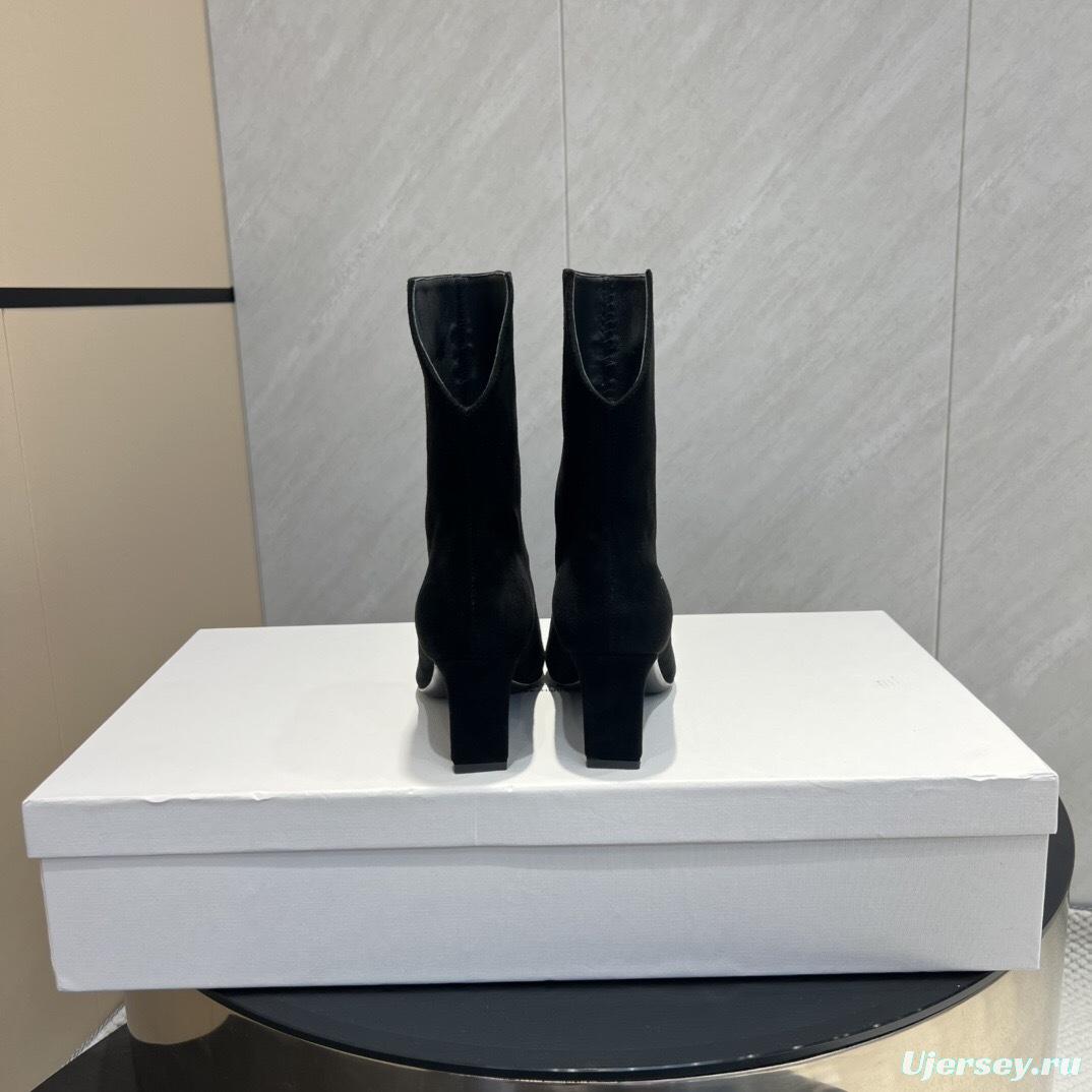 Khaite 2025 SS Collection Square Toe Slip-On Ankle Boots - KFY00390