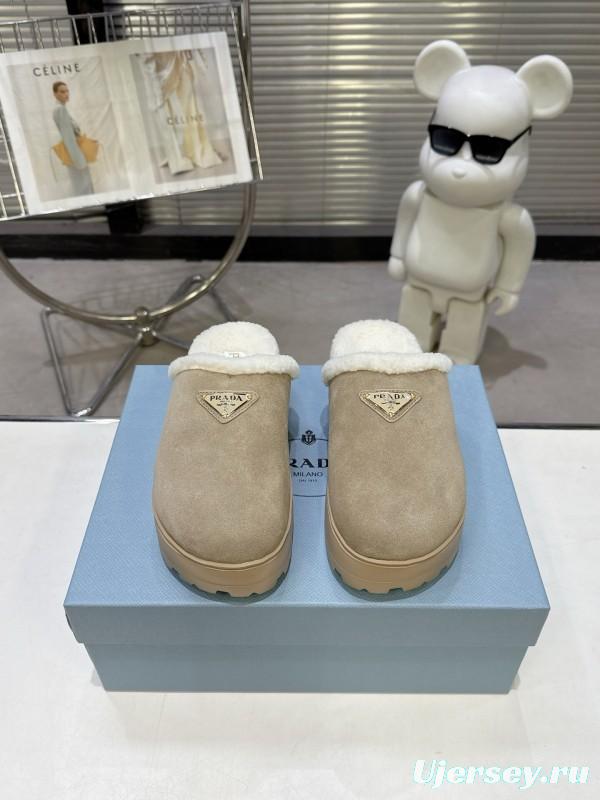Prada Spring/Summer 2025 Popular Early Spring Fur Slippers - KFY00280