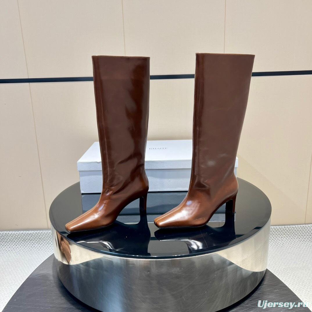 Khaite 2025 SS Square Toe Slip-On High Boots - KFY00490