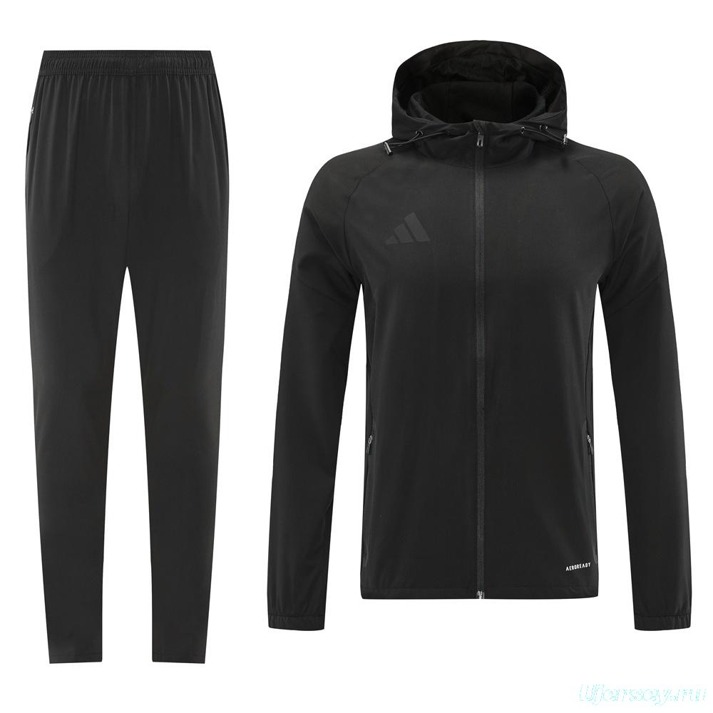 2025 Adidas Black Half Zipper Jacket+Long Pants S-2XL