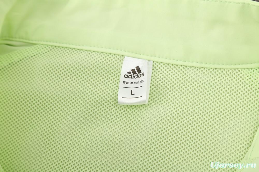 25/26 Real Madrid Light Green Half Zipper Jacket+Long Pants S-3XL