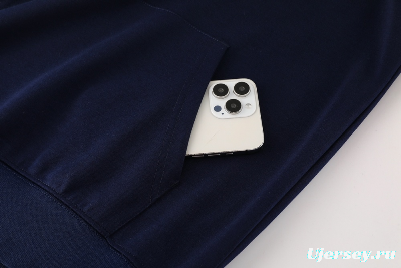 25/26 Real Madrid Royal Blue Half Zipper Jacket+Long Pants S-2XL