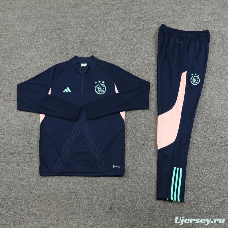 25/26 Ajax Navy Half Zipper Jacket+Long Pants