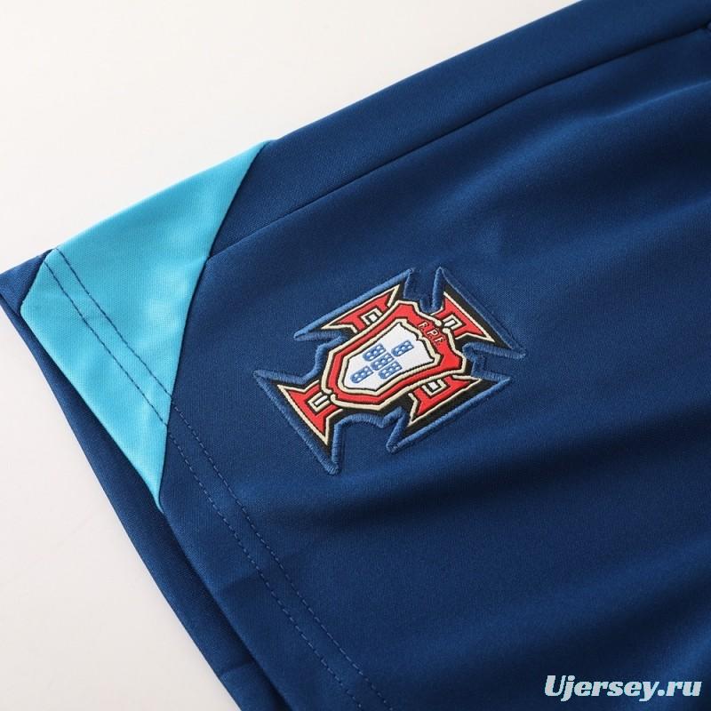 2025 Portugal Royal Blue Short Sleeve+Soccer Shorts