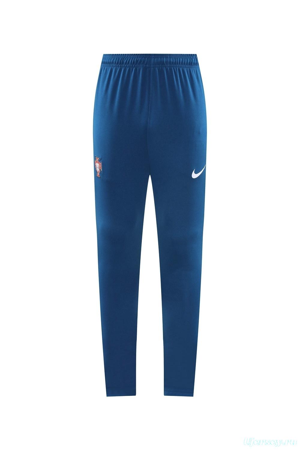 2025 Portugal Royal Blue Half Zipper Jacket+Long Pants