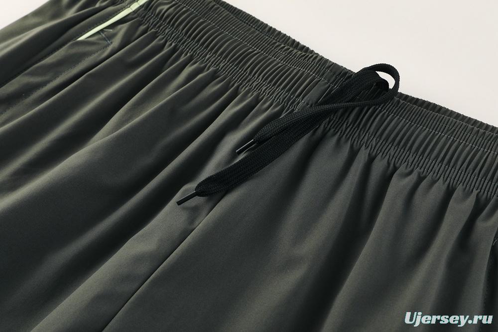 25/26 Real Madrid Dark Green Half Zipper Jacket+Long Pants S-3XL