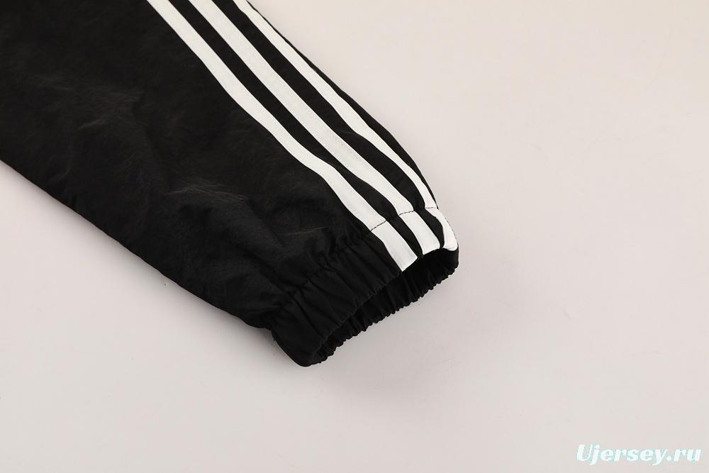 25/26 Manchester United Black Half Zipper Jacket+Long Pants S-3XL