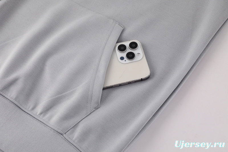 25/26 Manchester United Gray Half Zipper Jacket+Long Pants S-2XL