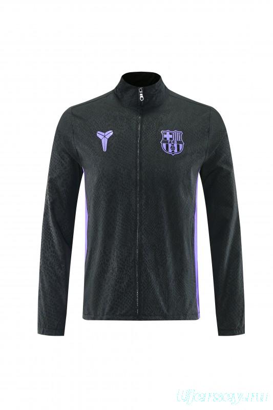 25/26 Barcelona Black S-3XL Half Zipper Jacket+Long Pants