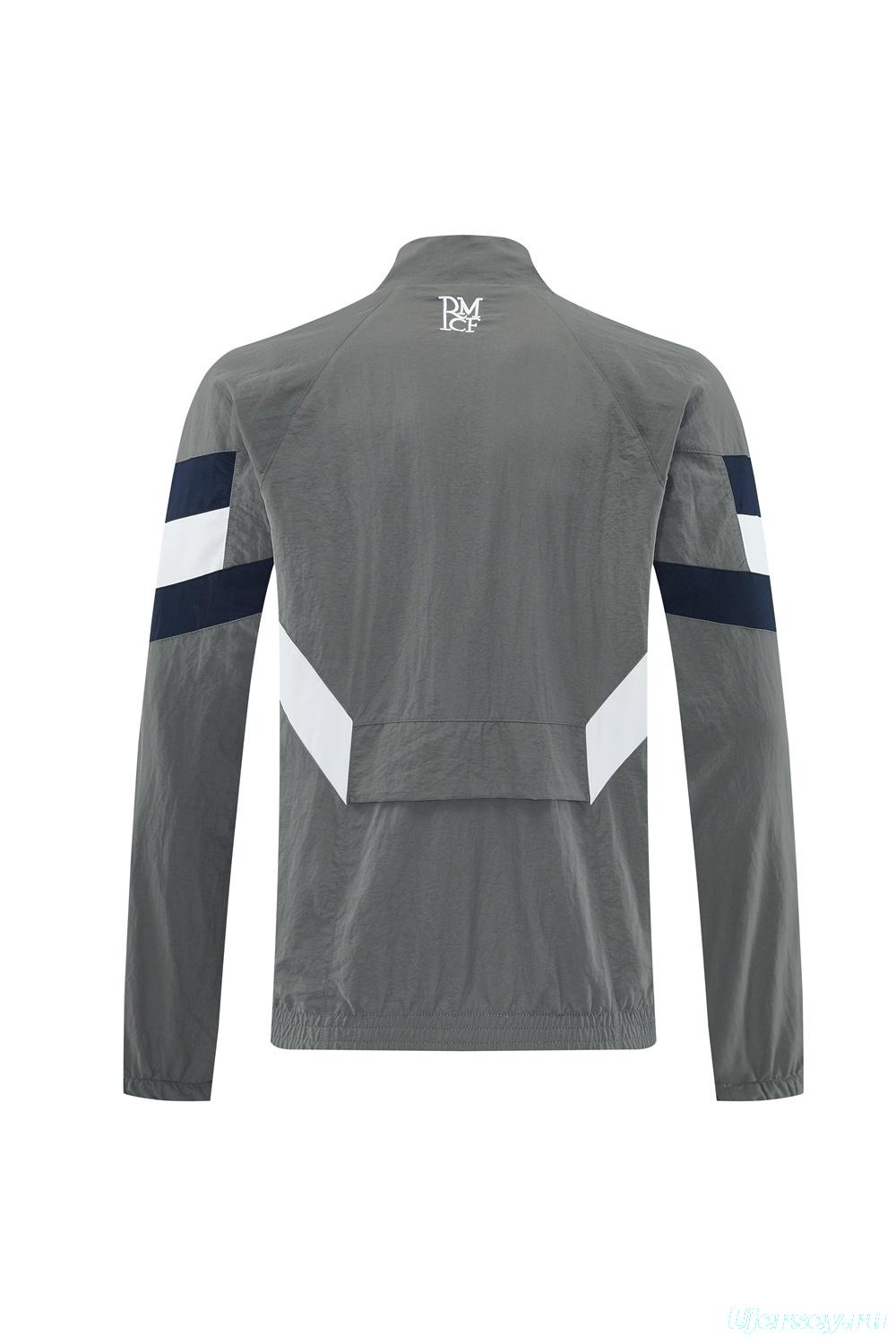 25/26 Real Madrid Grey S-3XL Half Zipper Jacket+Long Pants