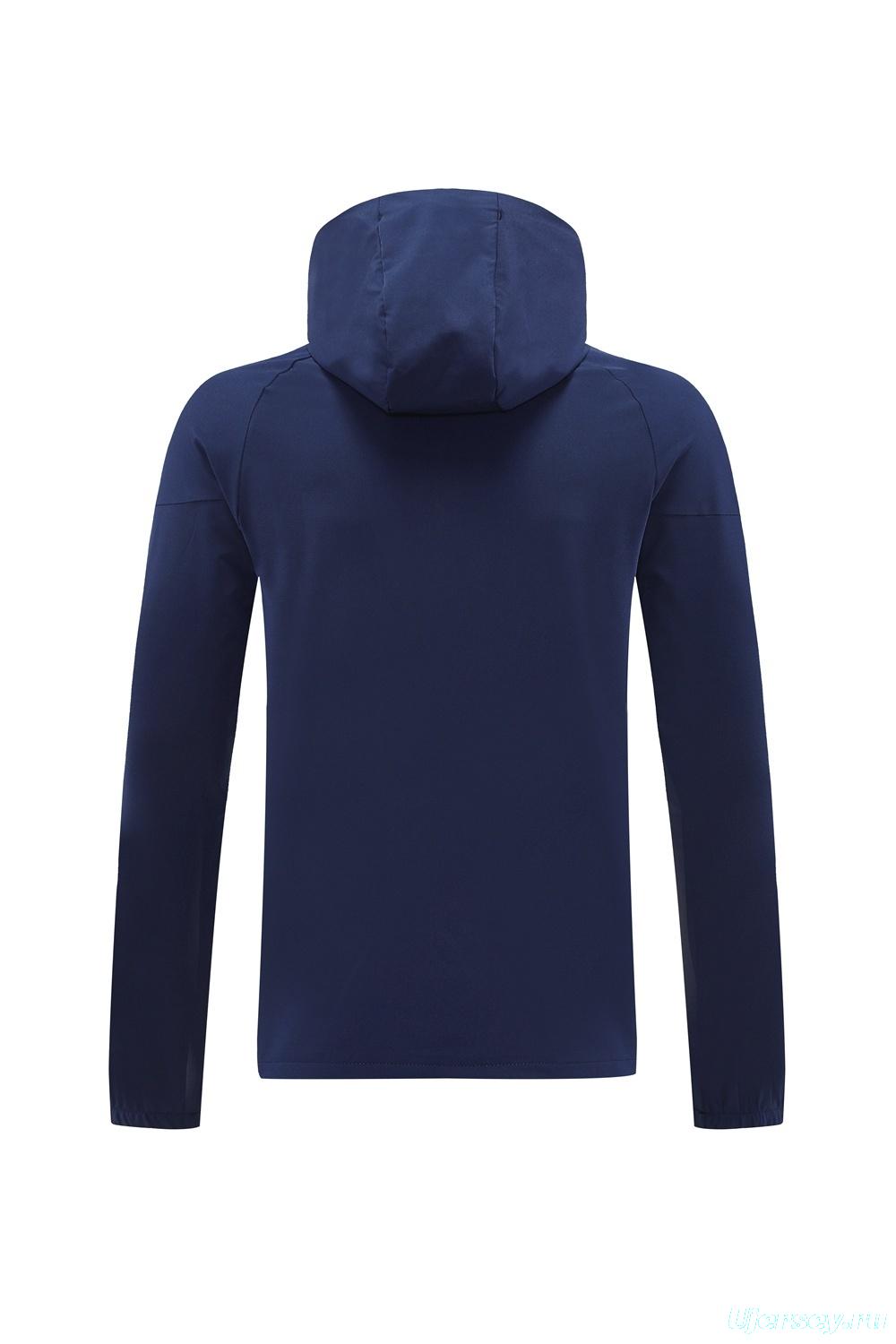 2025 Adidas Royal Blue Half Zipper Jacket+Long Pants S-2XL