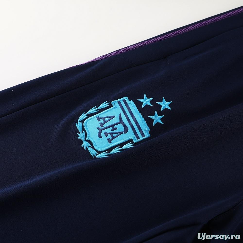 23/24 Argentina Royal Blue S-2XL Half Zipper Jacket+Long Pants