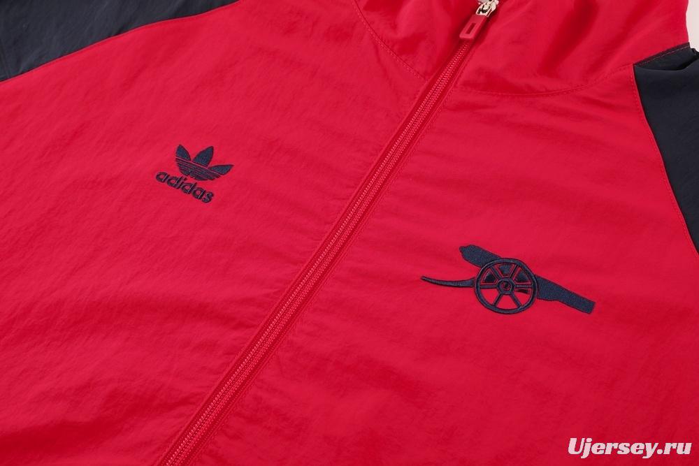 25/26 Arsenal Red Half Zipper Jacket+Long Pants S-3XL