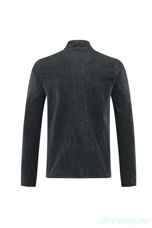 25/26 Barcelona Black S-3XL Half Zipper Jacket+Long Pants