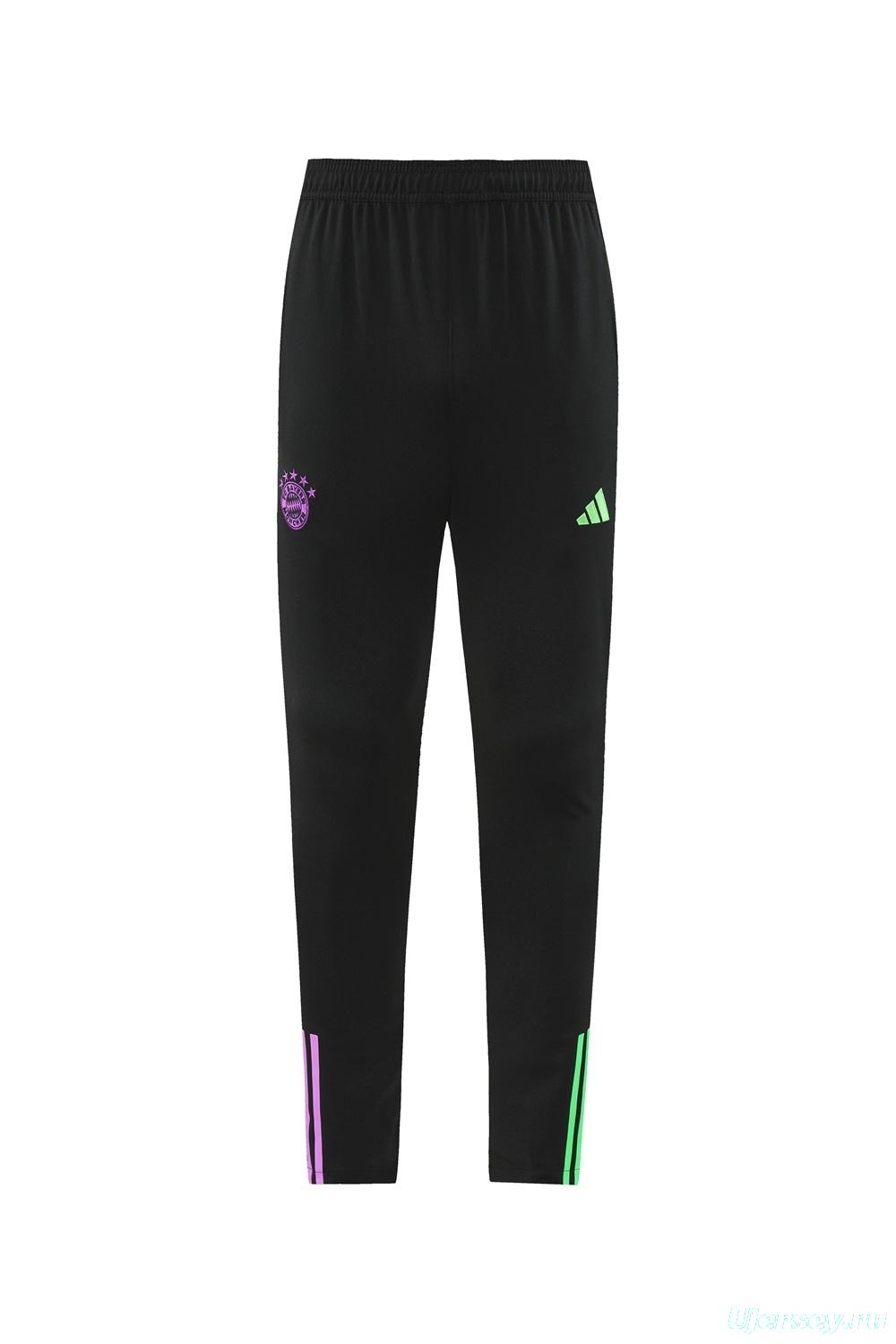 23/24 Bayern Munich Black S-2XL Half Zipper Jacket+Long Pants