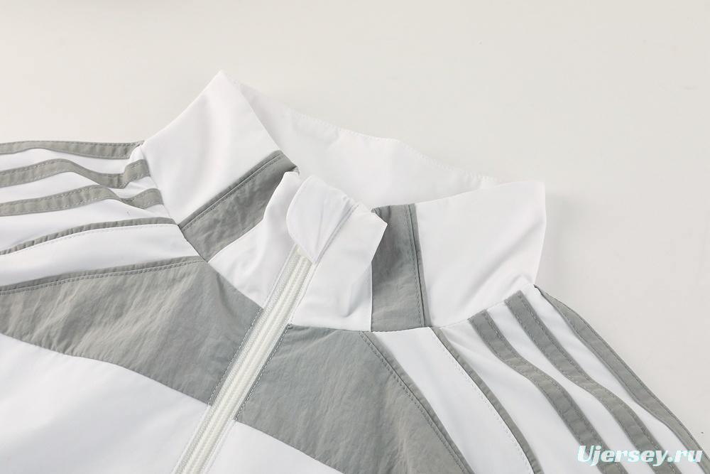 25/26 Real Madrid White Half Zipper Jacket+Long Pants S-3XL