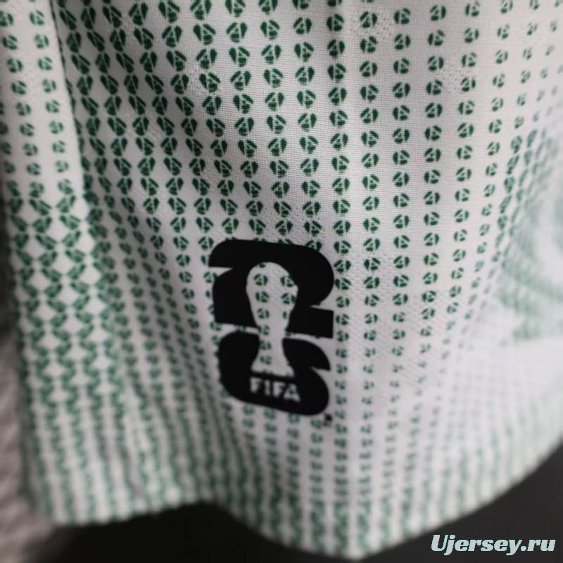 2025 Player Version  Mexico Away White with Halftone Dot Pattern World Cup Commemorative Jersey