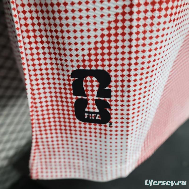 2025 Player Version  Canada Away White with Red Halftone Gradient Pattern World Cup Commemorative Jersey