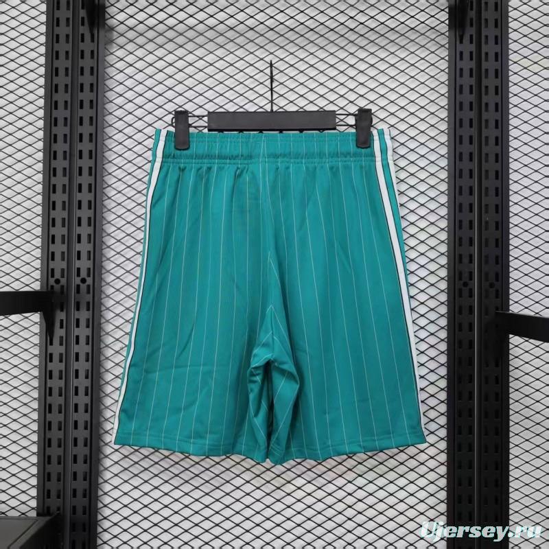 25/26 Liverpool Adidas Original Green with Teal Pinstripes Shorts