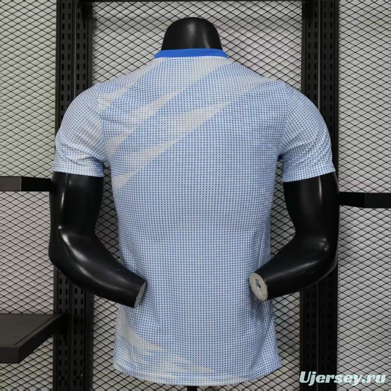 2025 Player Version  USA  Away White with Blue Halftone Gradient Pattern World Cup Commemorative Jersey